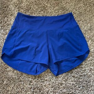 lululemon athletica Blue Athletic High Rise  Speed Shorts 4in inseam